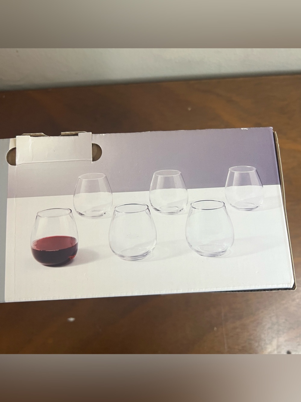 EUC‎ Made By Design Set of Six Clear Stemless Wine Glasses